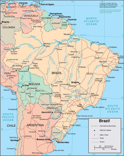 Digital Brazil Map In Adobe Illustrator Vector Format