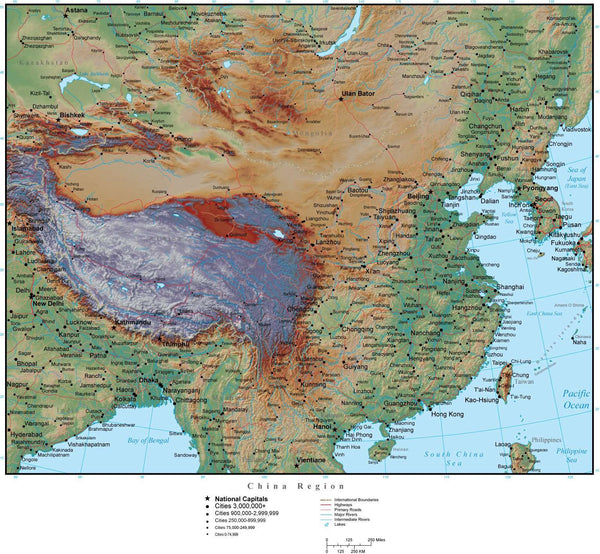 China Region In Adobe Illustrator Vector Format With Photoshop Terrain 