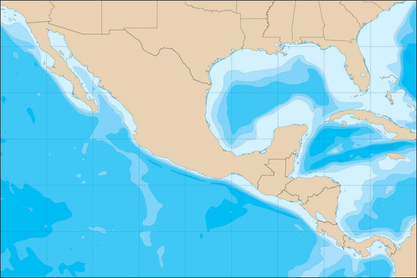 Digital Mexico Contour Map In Adobe Illustrator Vector Format