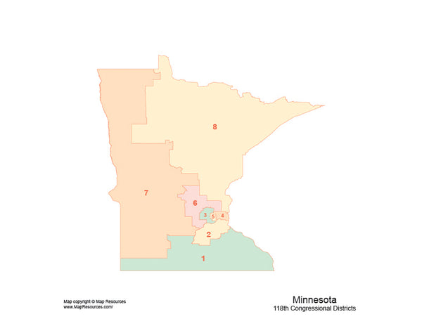 Minnesota Map With 2022 Congressional Districts 8377