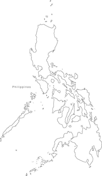 philippine map black and white with label