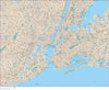 New York City NY Map with Highways, Major Roads and Local Streets