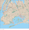 Brooklyn and Queens, New York City NY Map - with Local Streets