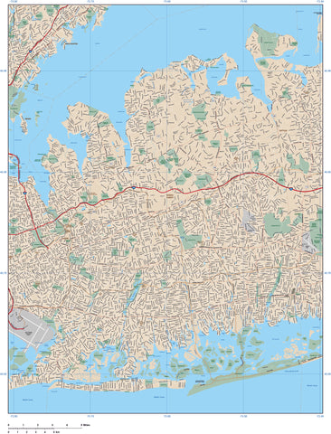 Nassau County, NY Map - with Local Streets