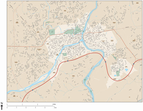 Easton PA Area Map with Local Streets