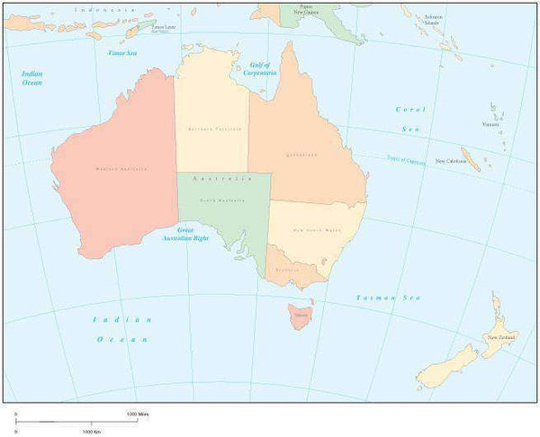 Download Australia map in Adobe Illustrator vector format