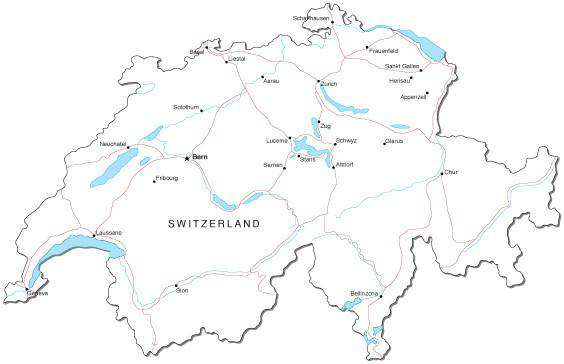 switzerland map simple