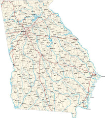 Georgia State Map - Multi-Color Style - Fit Together Series