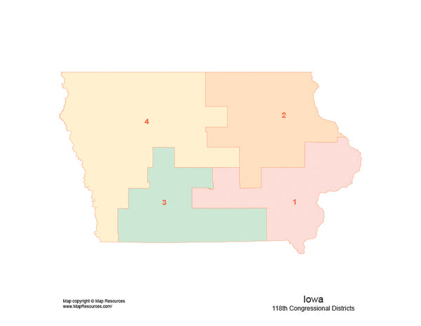 Iowa Map with 2022 Congressional Districts