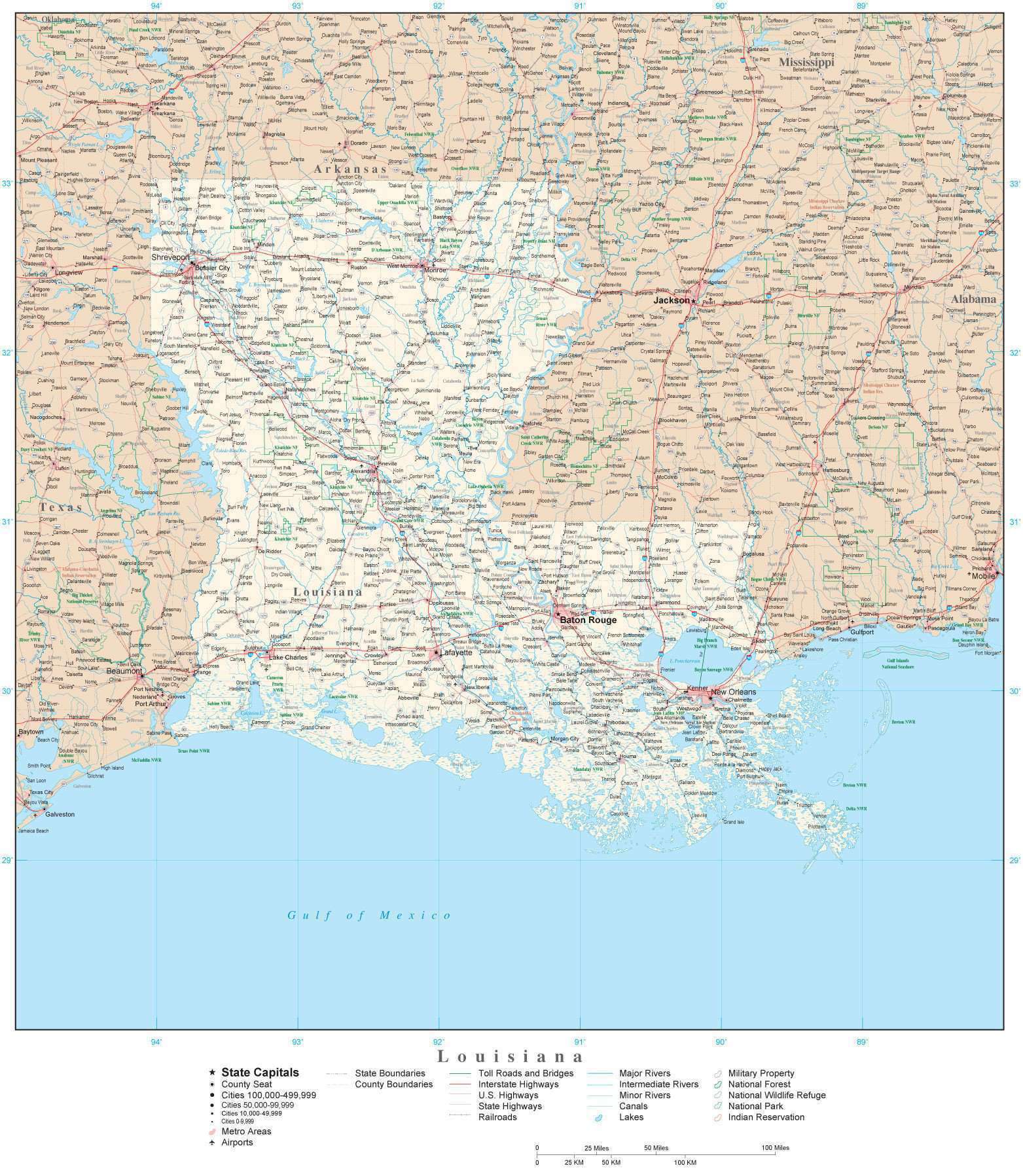 Louisiana Road Map 