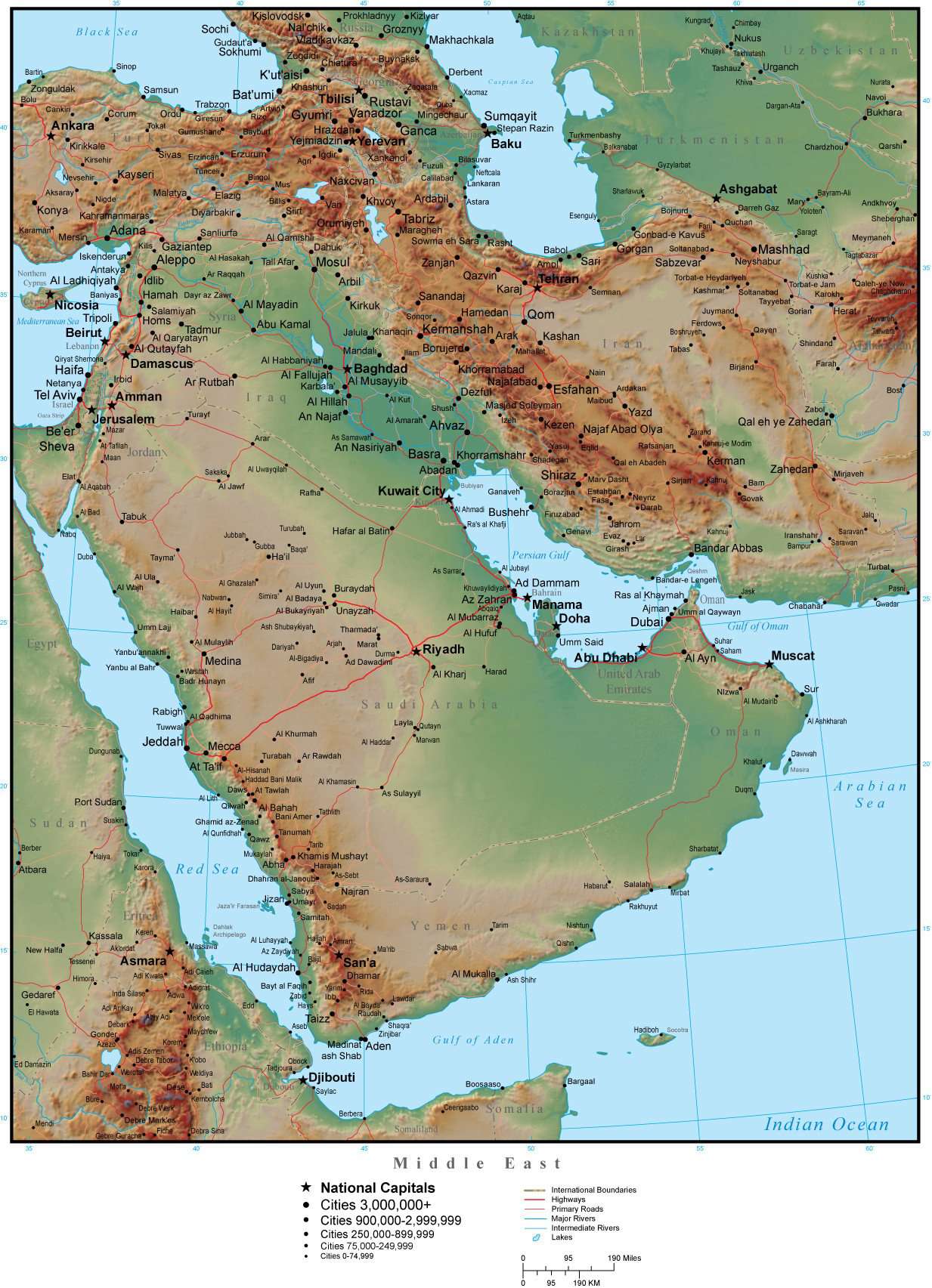 map of middle east countries