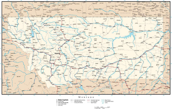 Montana map in Adobe Illustrator vector format