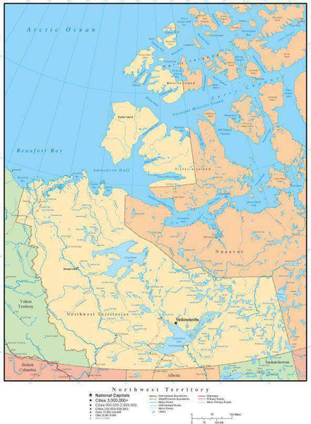 Northwest Territories map in Adobe Illustrator vector format