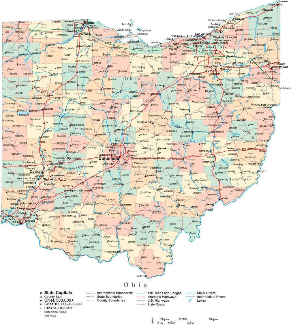 map of ohio cities and counties