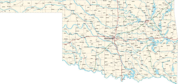 Digital Oklahoma Fit-Together Style to fit exactly with adjacent states ...