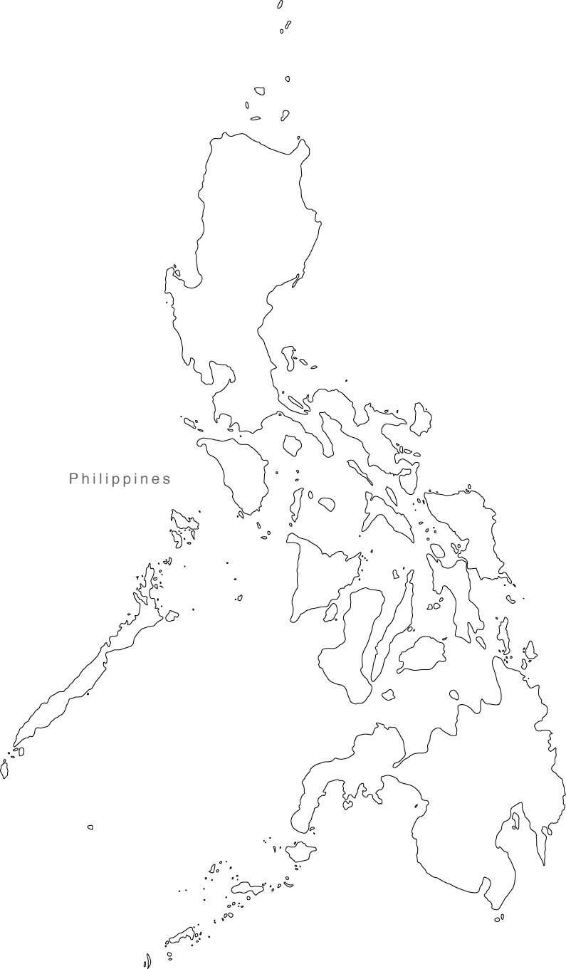 philippine map black and white