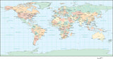 World Vector Map - Europe Centered with US States & Canadian Provinces