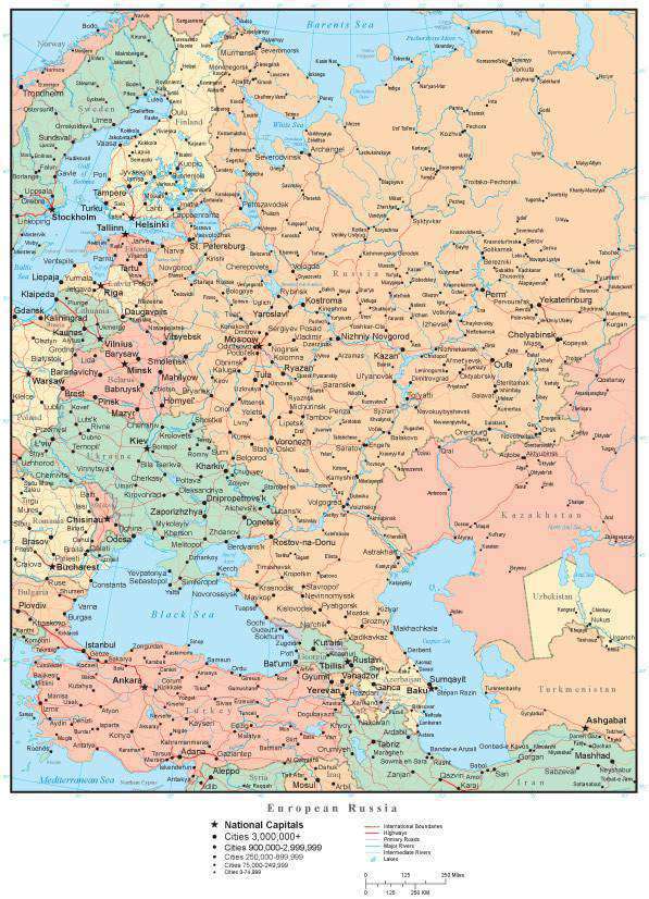 russia on europe map