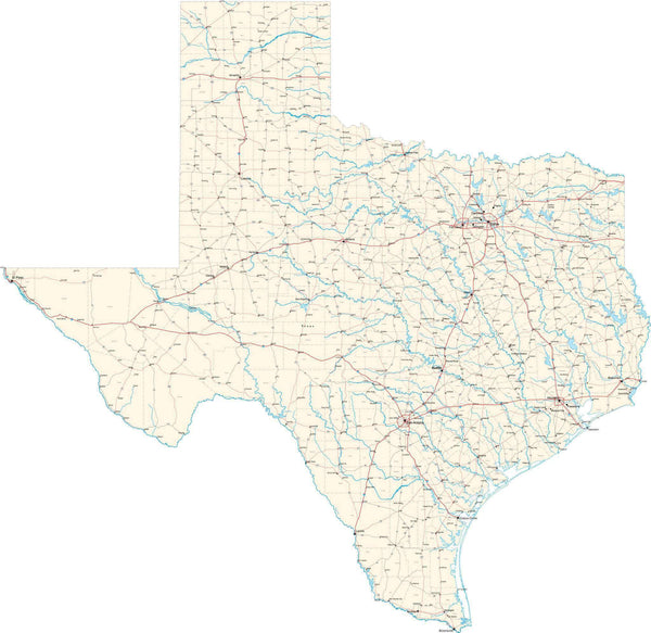 Digital Texas Fit-Together Style to fit exactly with adjacent states TX ...