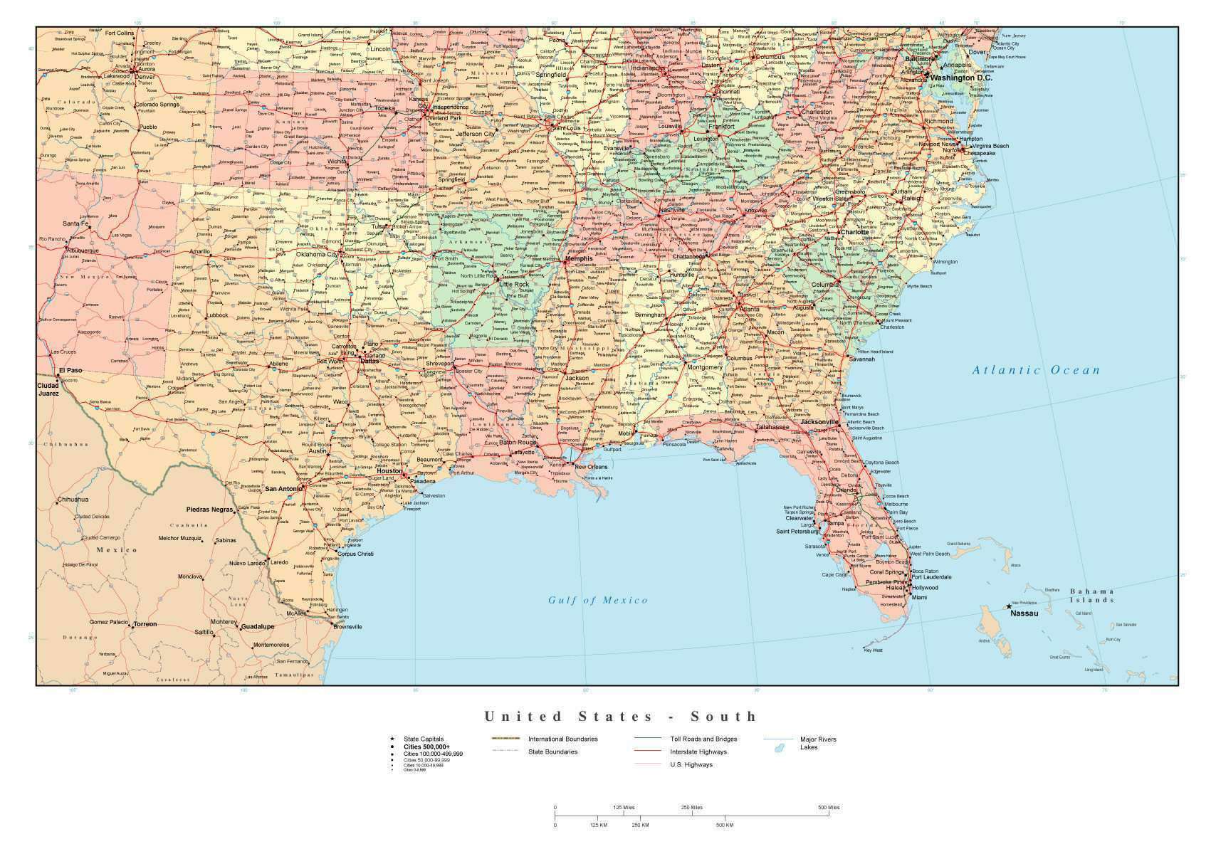 Map Of Usa South - Gabbi Joannes