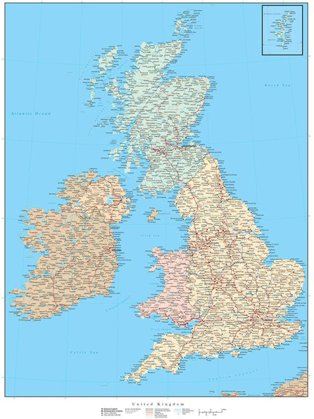 United Kingdom map in Adobe Illustrator vector format