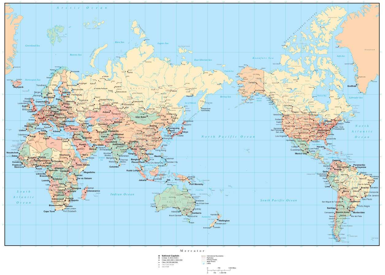 world maps with countries and states