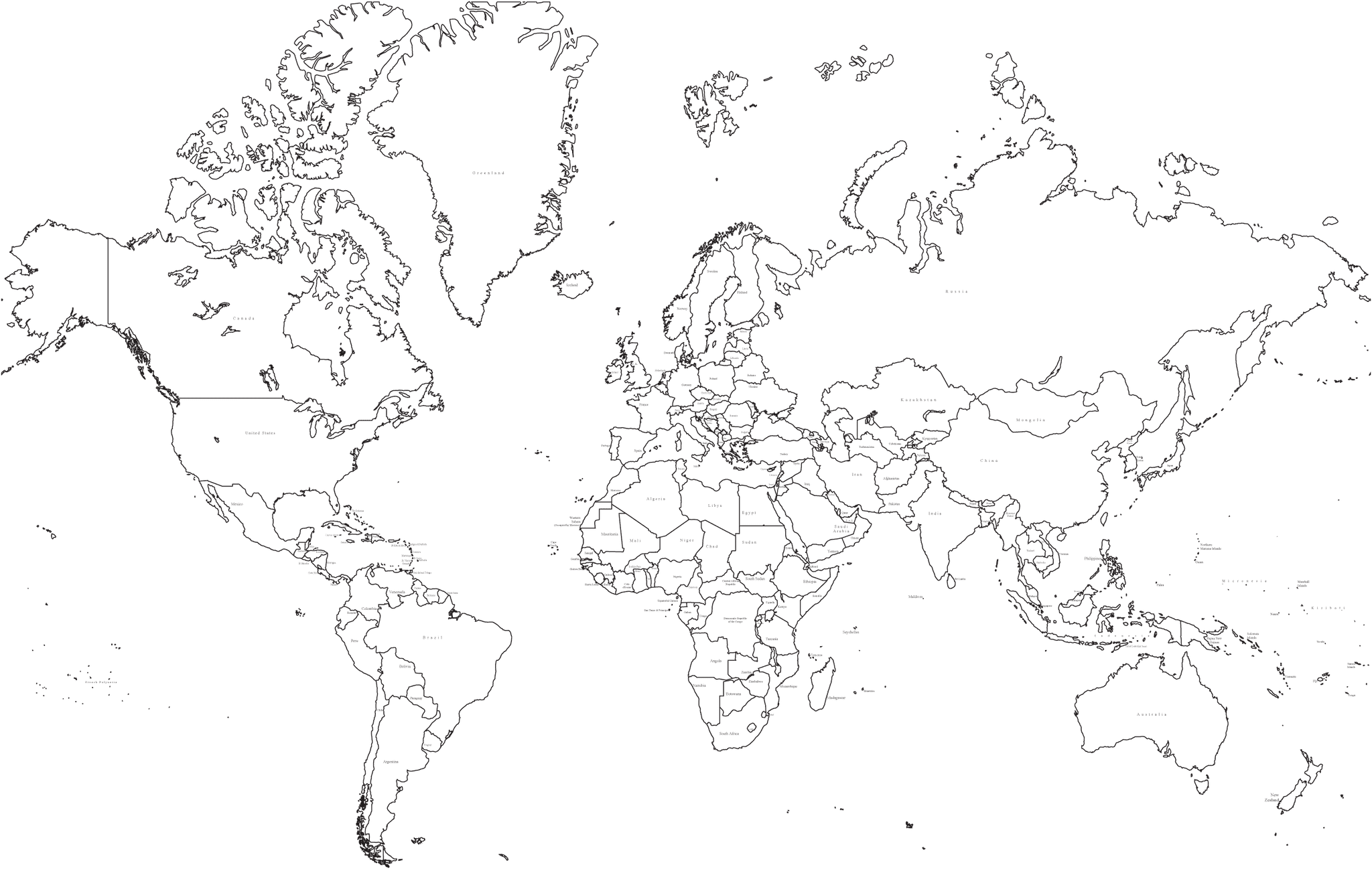 Simple World Map Outline  World map printable, World map, World